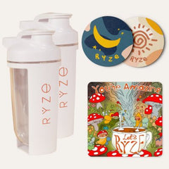 RYZE 2 Shaker Bottles + FREE Gifts - Shaker Ready