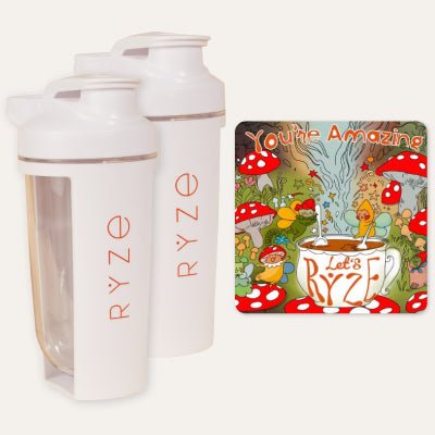 RYZE 2 Shaker Bottles + FREE Gifts - Shaker Ready