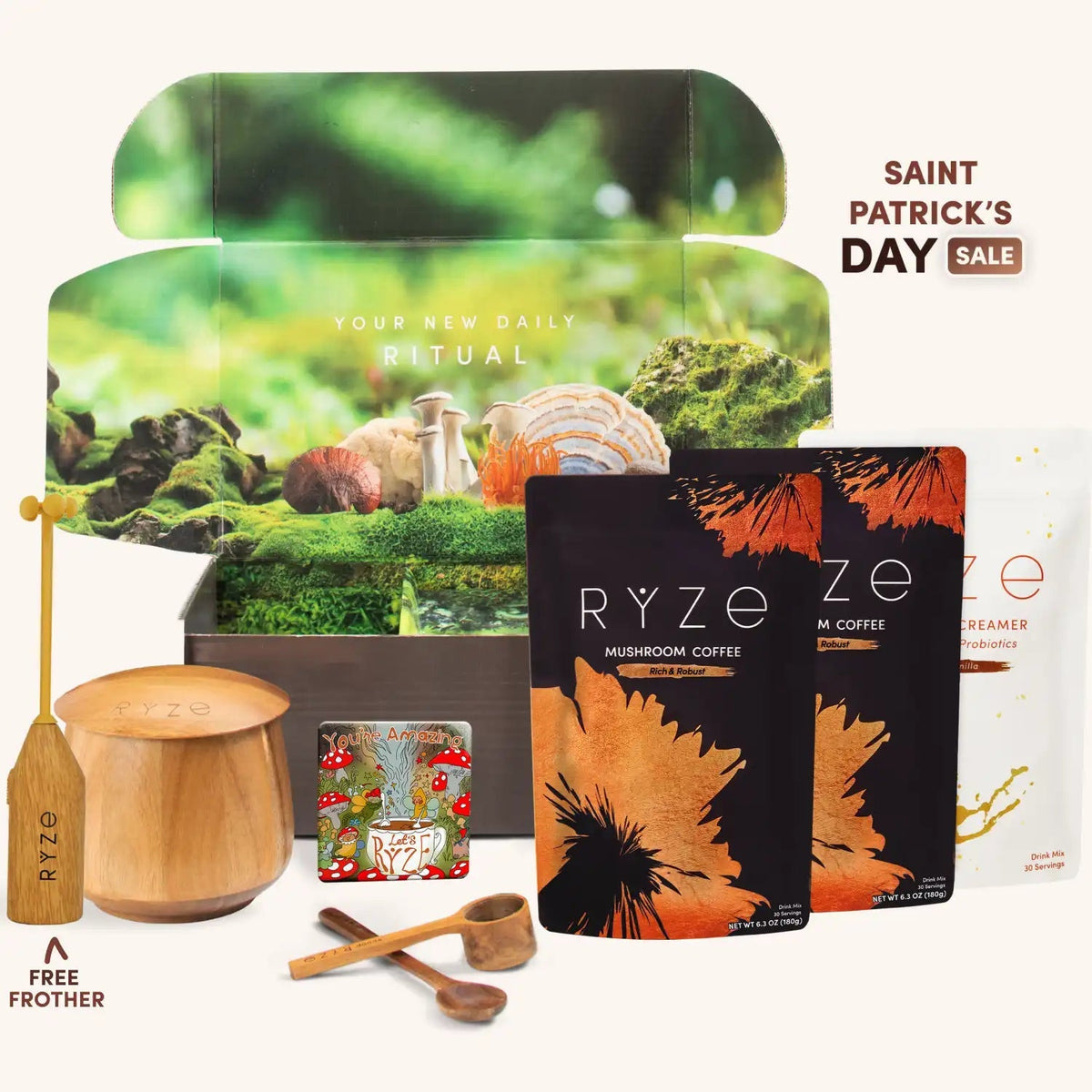 RYZE Mushroom Coffee House Blend Ritual Set - Wellness Combo