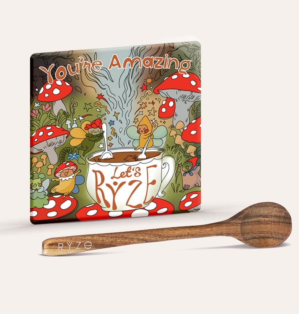 RYZE Mushroom Magnet + Acacia Spoon - Fun Detail