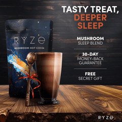 RYZE Hot Cocoa - with 6 Sleep Superfoods to Help Fall Asleep and Stay Asleep - Warm Ritual