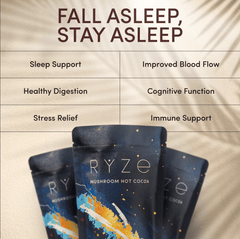 RYZE Hot Cocoa - with 6 Sleep Superfoods to Help Fall Asleep and Stay Asleep - Warm Ritual